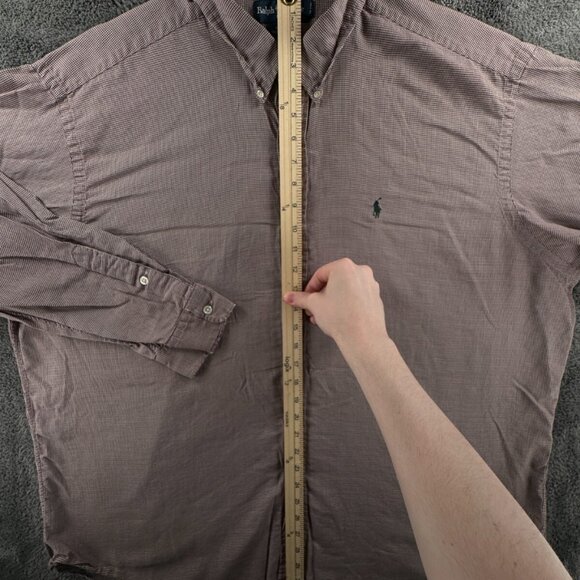 Ralph Lauren Blake Long Sleeve Cotton Button Up Shirt Brown Houndstooth 2XL - Picture 2 of 16